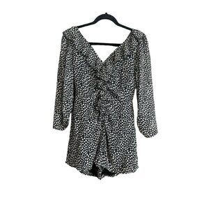 Zara Women's Black & White Floral Skort, Skirt, Shorts, Extra Small XS